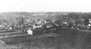 Early view of the Town of Fredericksburg, Indiana